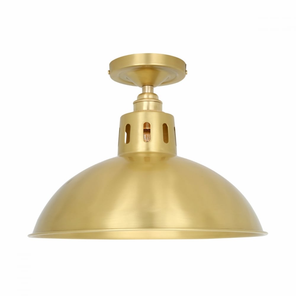 Vintage Parisian Brass Ceiling Light Fixture, Antique Finish