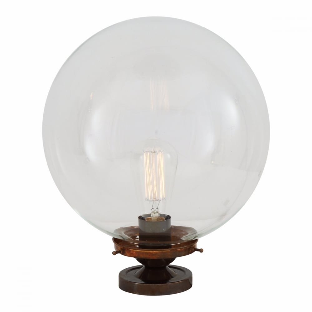 Riad Antique Brass Globe Ceiling Light Fixture, 30cm