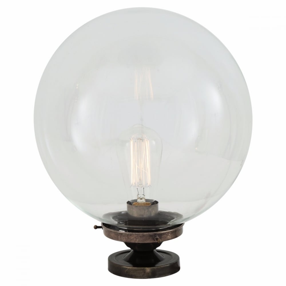 Riad Antique Brass Globe Ceiling Light Fixture, 30cm