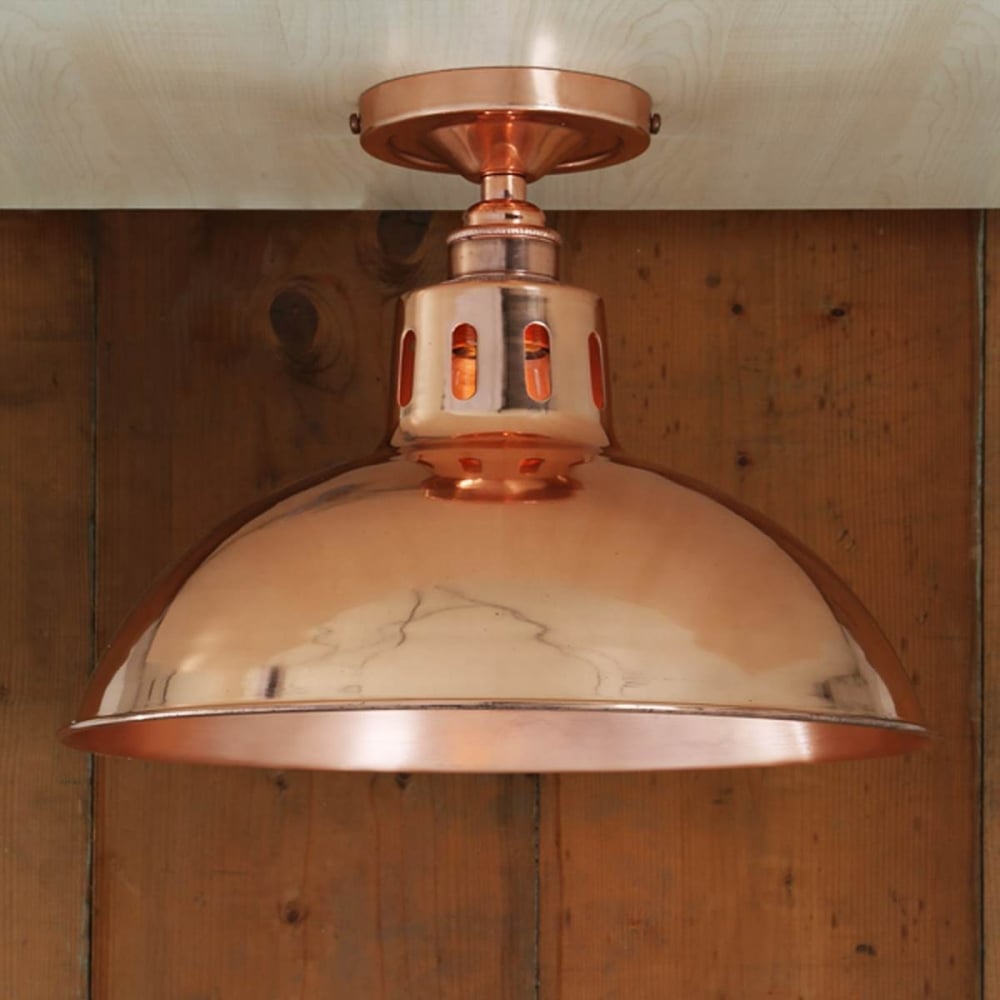 Berlin Vintage Ceiling Light, Polished Copper Finish