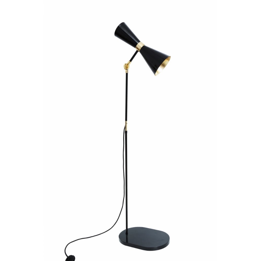 Cairo Floor Lamp in Polished Brass and Matte Black Finish