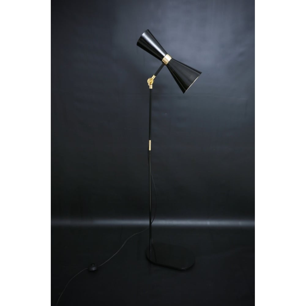 Cairo Floor Lamp in Polished Brass and Matte Black Finish