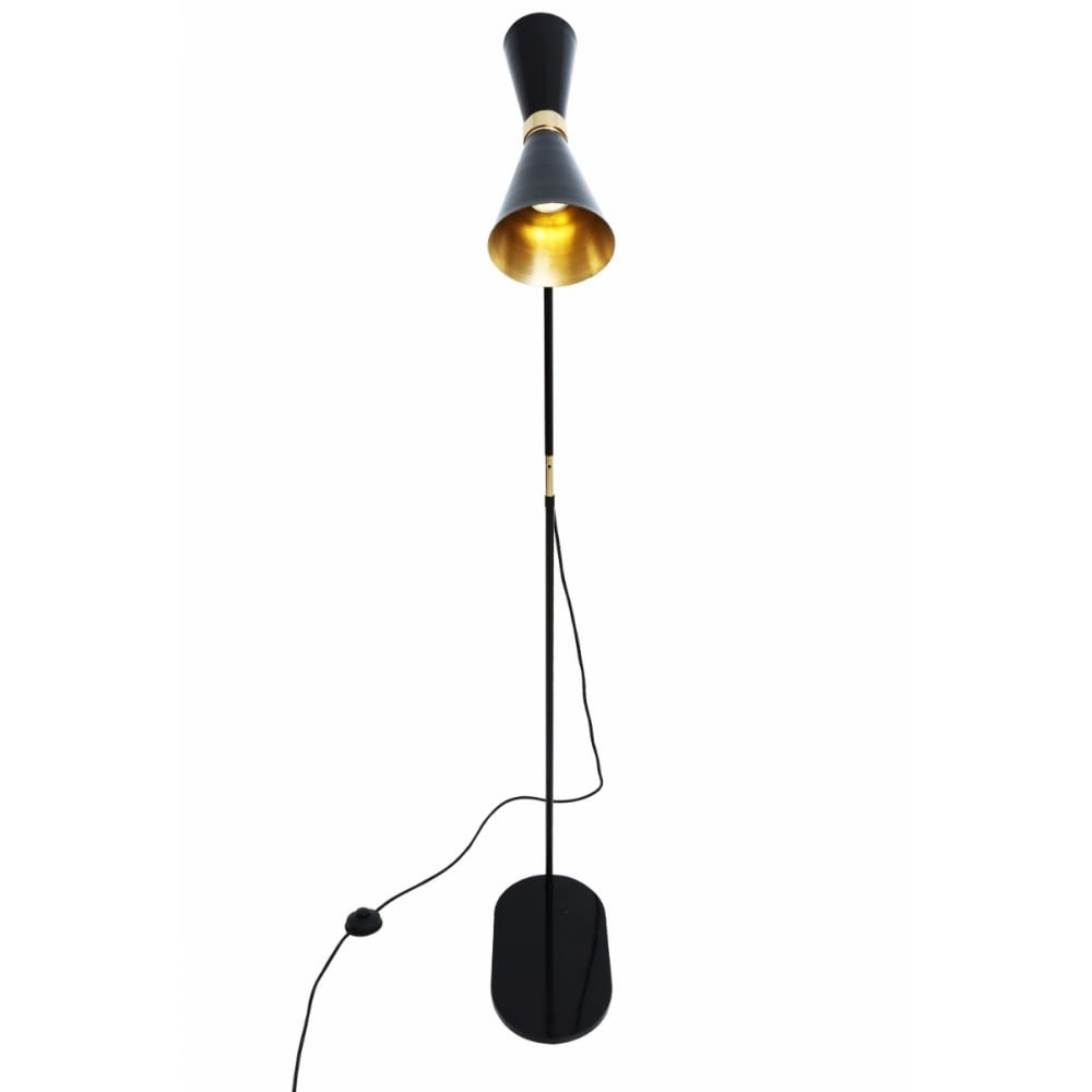 Cairo Floor Lamp in Polished Brass and Matte Black Finish