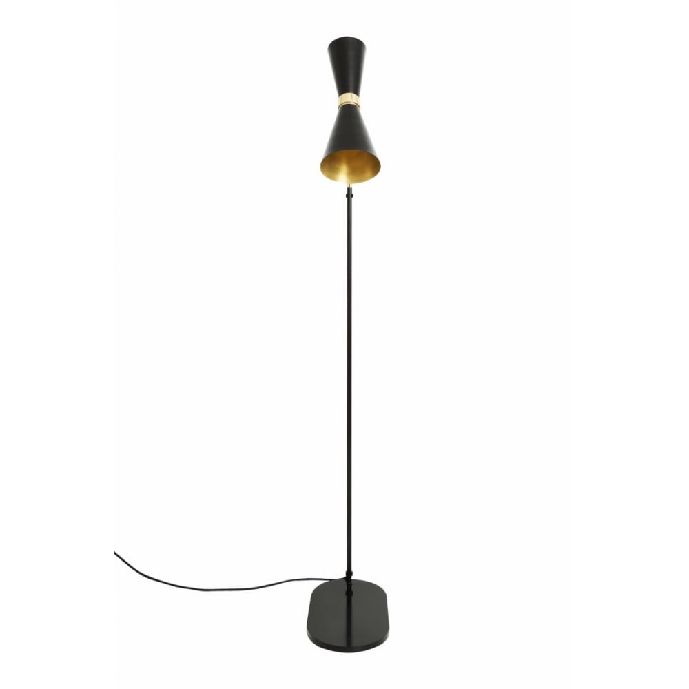 Cairo Floor Lamp in Polished Brass and Matte Black Finish