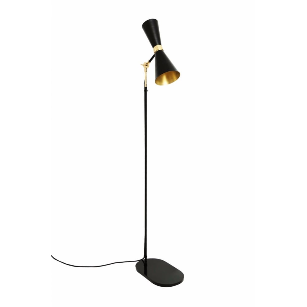 Cairo Floor Lamp in Polished Brass and Matte Black Finish