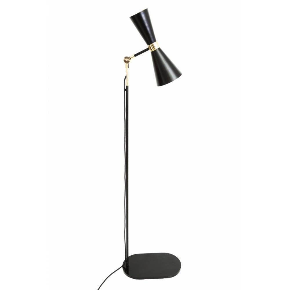 Cairo Floor Lamp in Polished Brass and Matte Black Finish