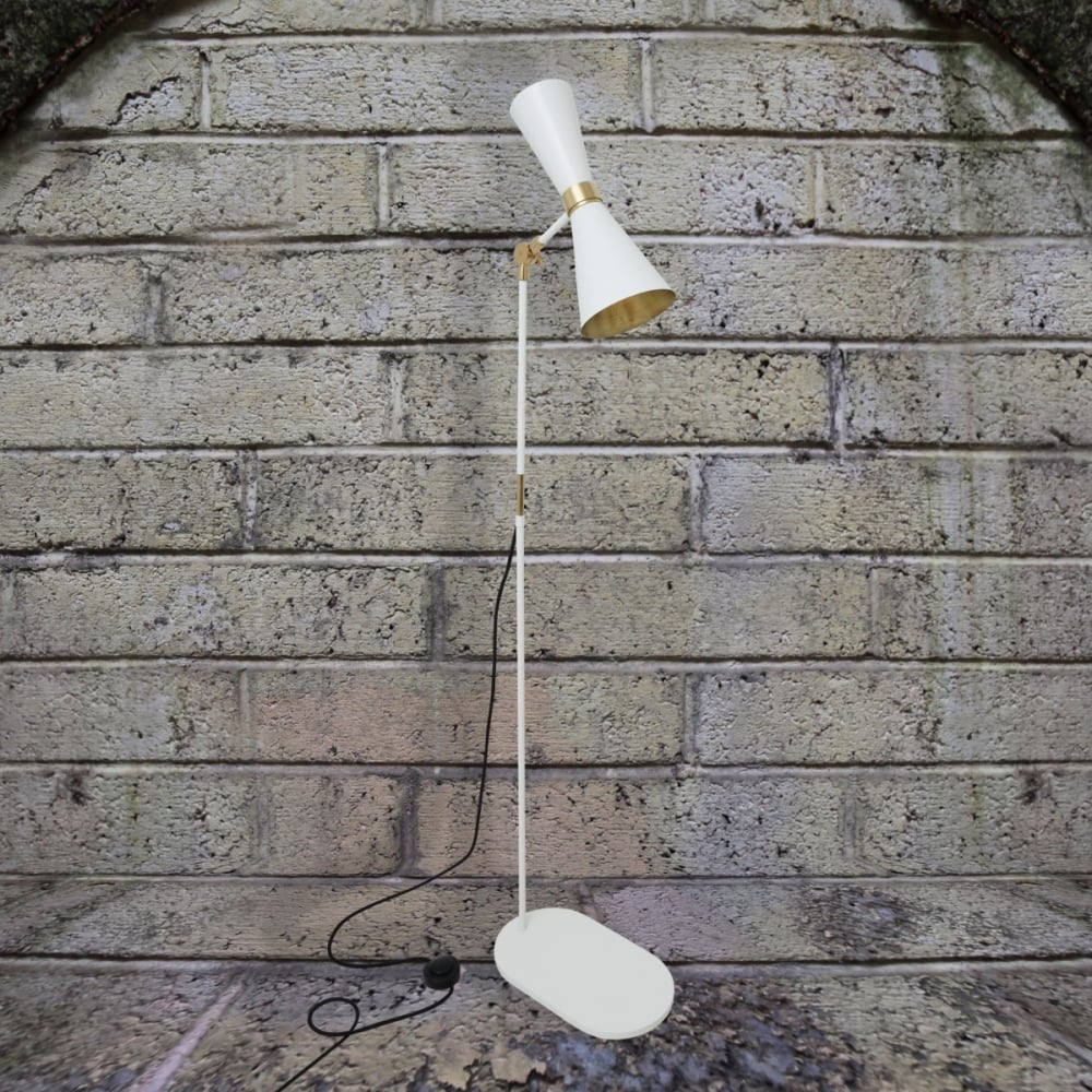 Cairo Floor Lamp in Polished Brass and Matte Black Finish