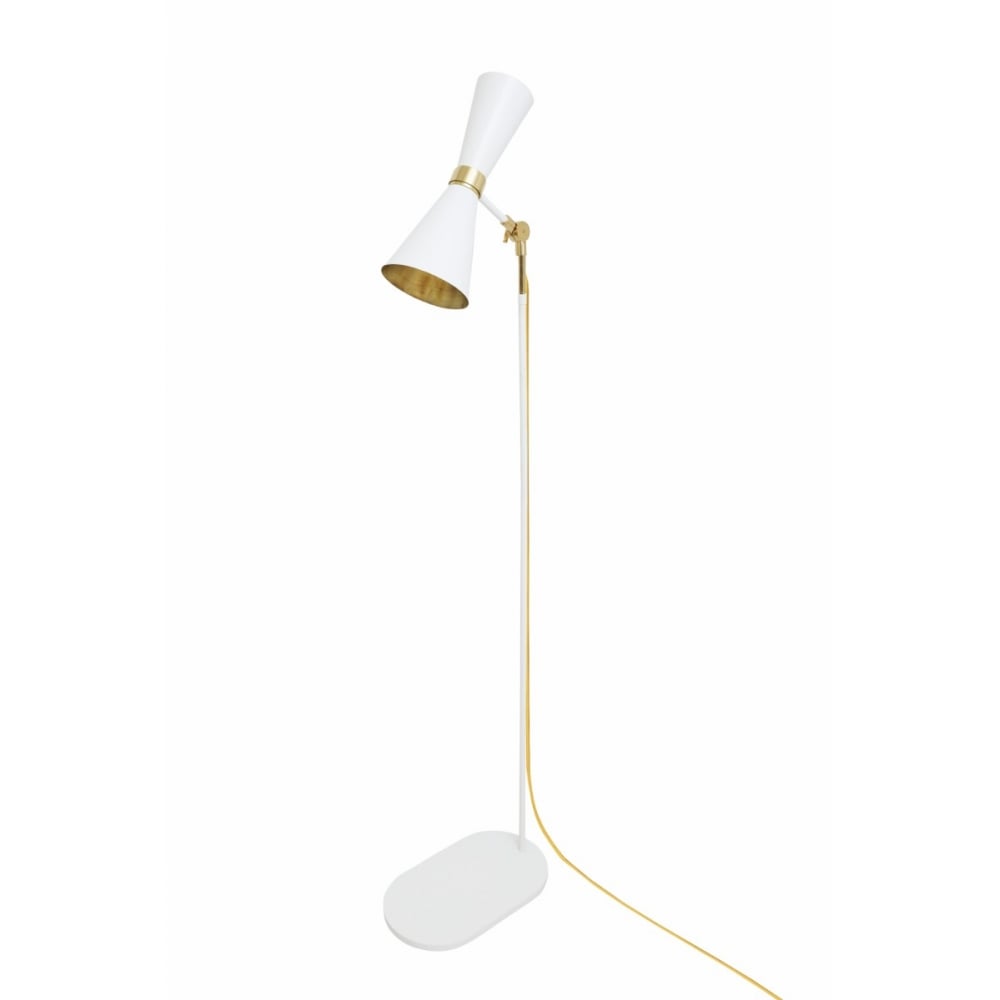 Cairo Floor Lamp in Polished Brass and Matte Black Finish