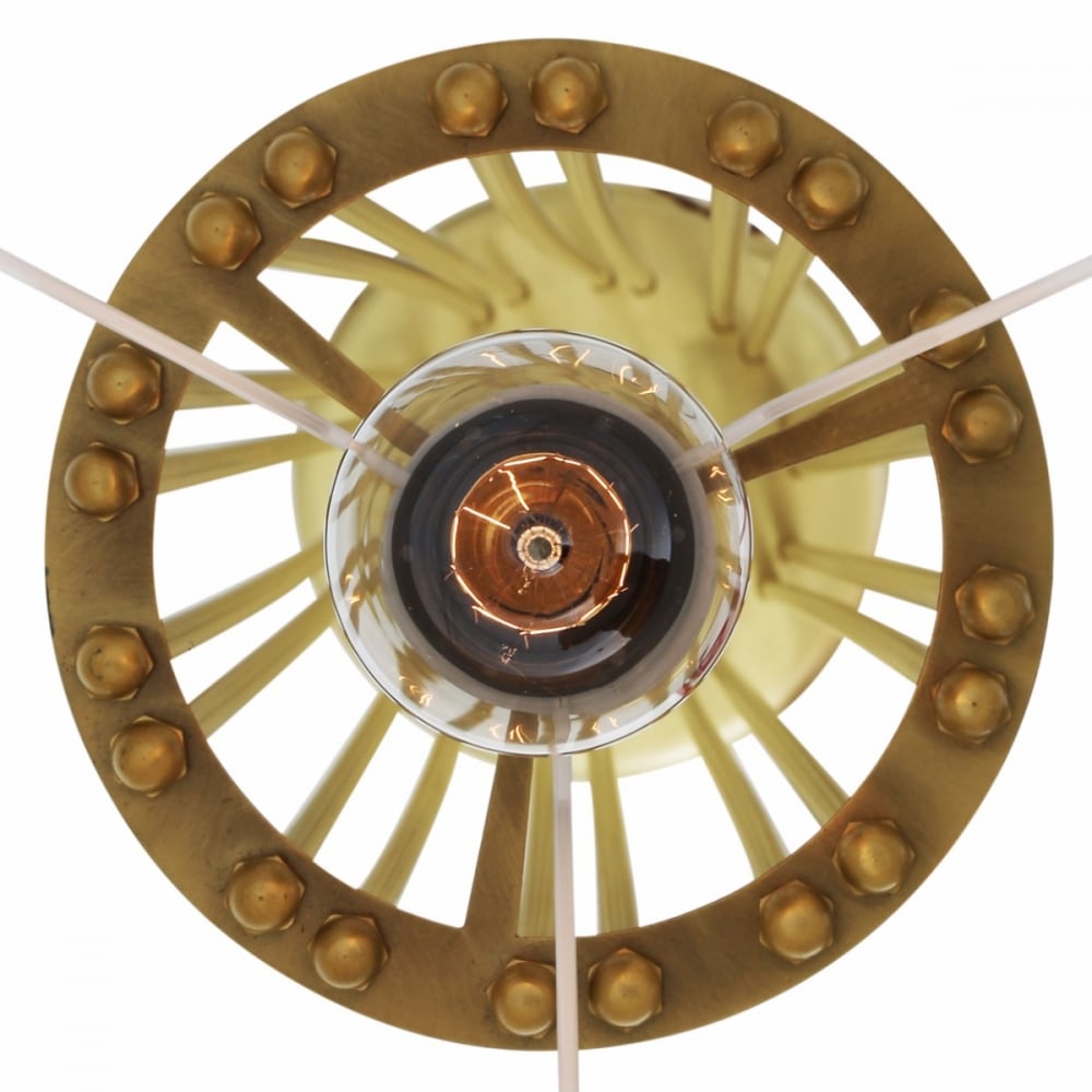 Elegant Banjul Brass Floor Lamp with Fabric Shade