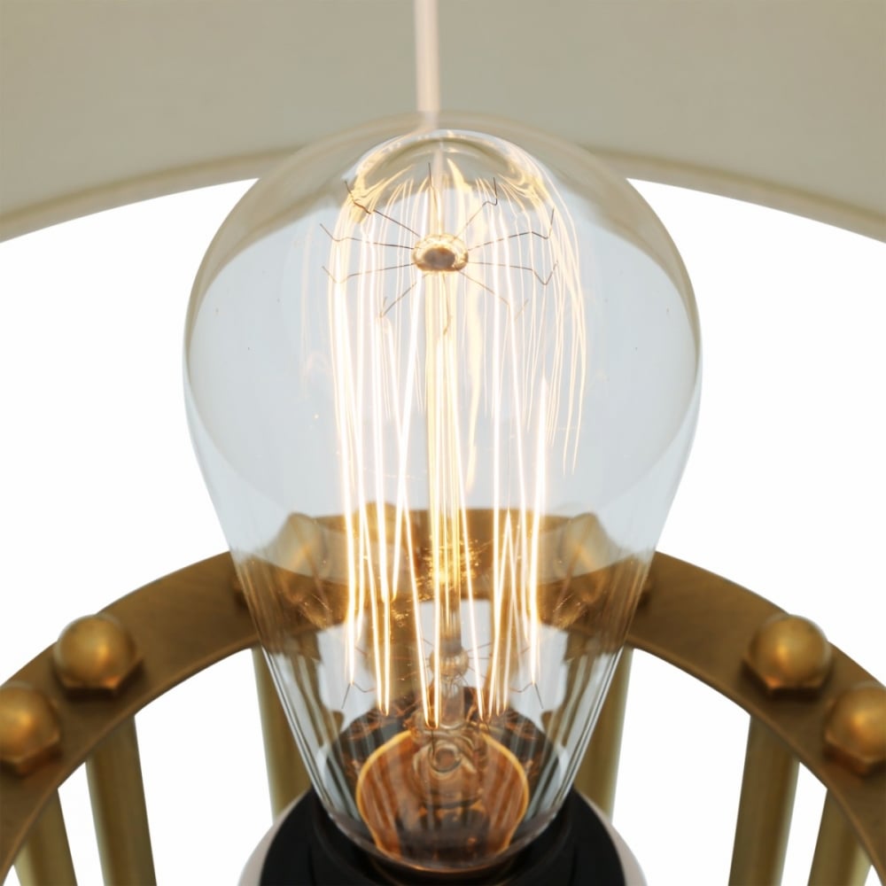 Elegant Banjul Brass Floor Lamp with Fabric Shade