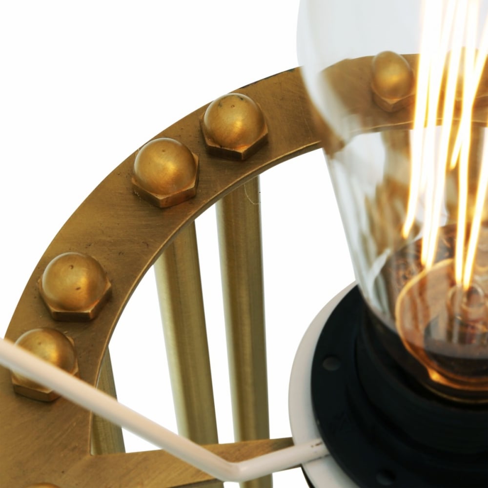 Elegant Banjul Brass Floor Lamp with Fabric Shade