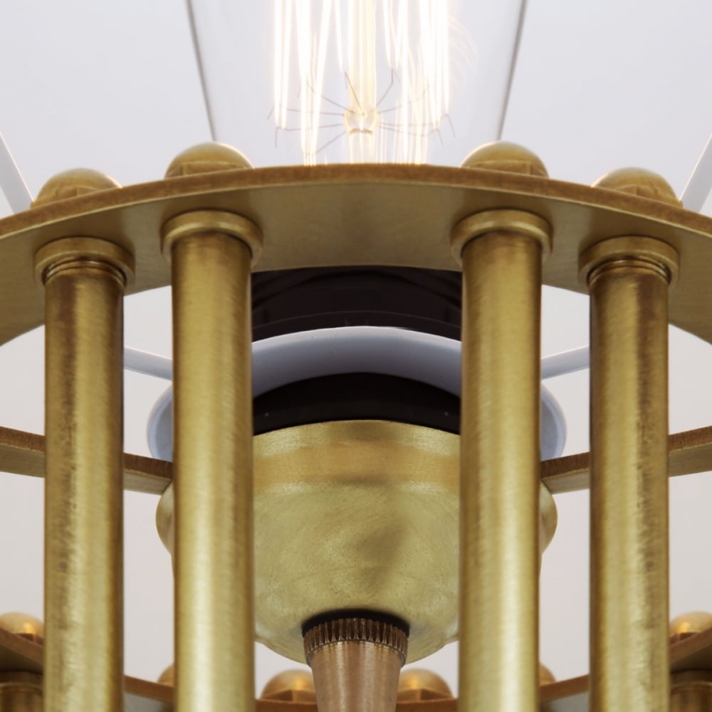 Elegant Banjul Brass Floor Lamp with Fabric Shade