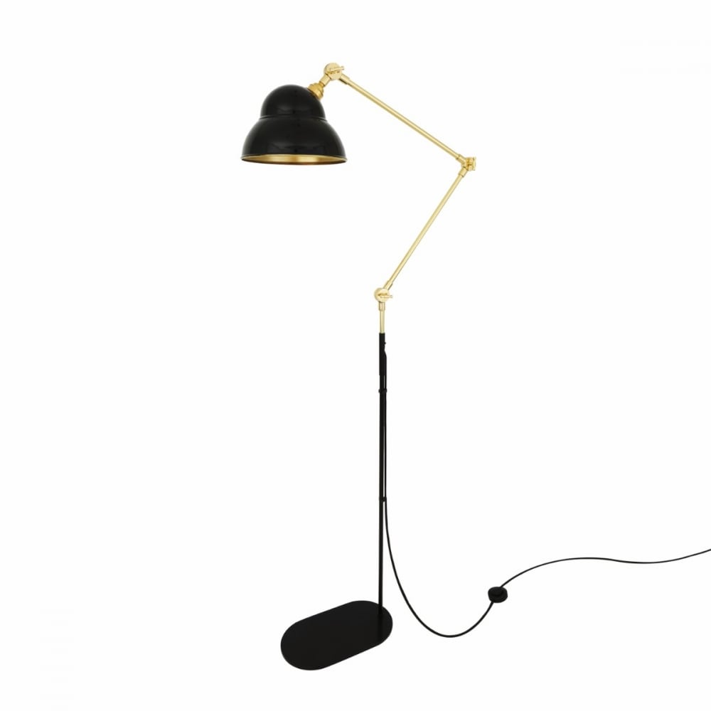 Sliema Elegant Floor Lamp in Polished Brass and Matte Black Finish