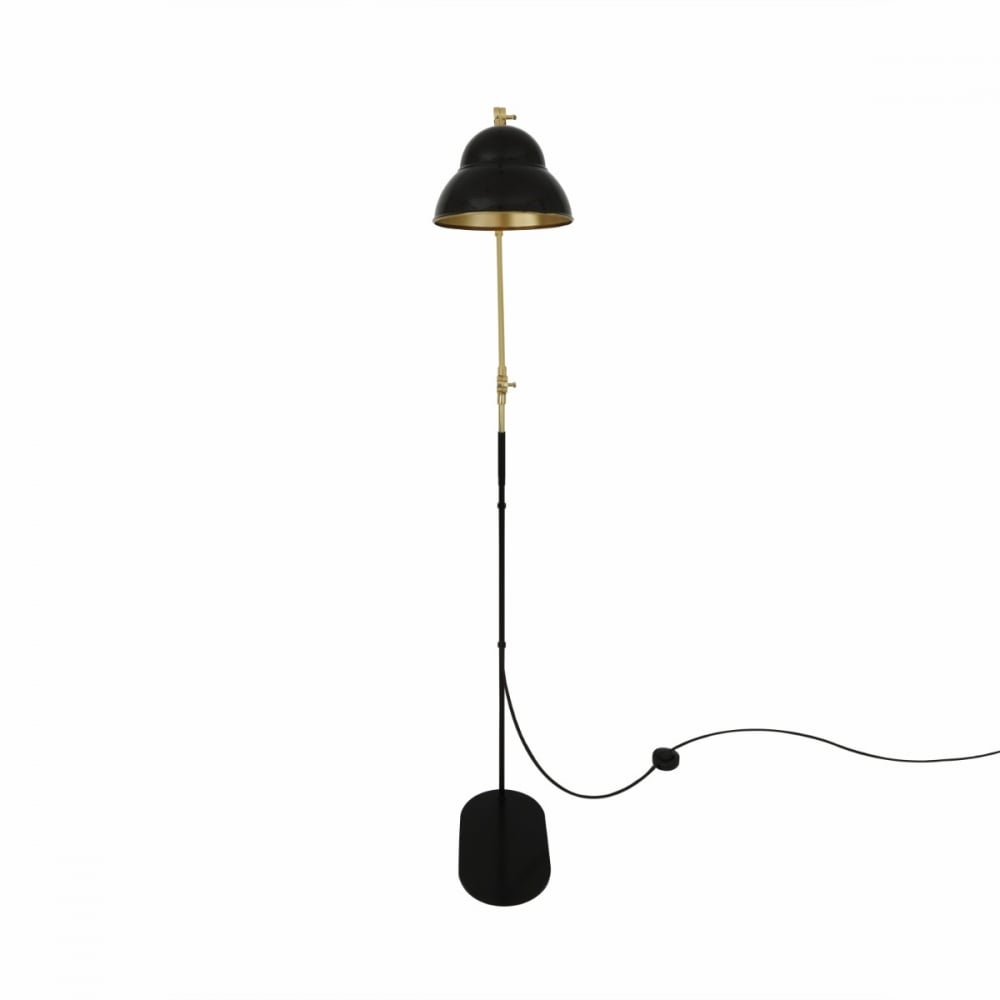 Sliema Elegant Floor Lamp in Polished Brass and Matte Black Finish