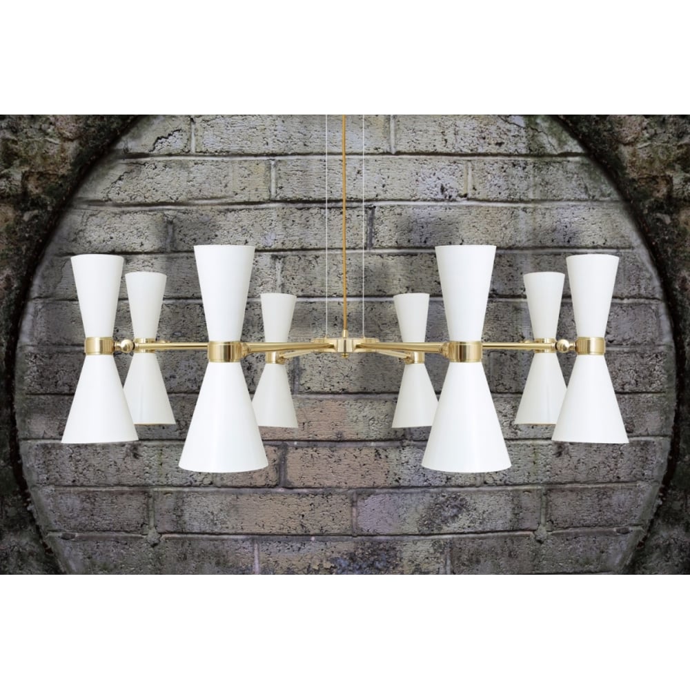 Elegant Cairo 8-Arm Chandelier, Polished Brass & Matte Black Finish