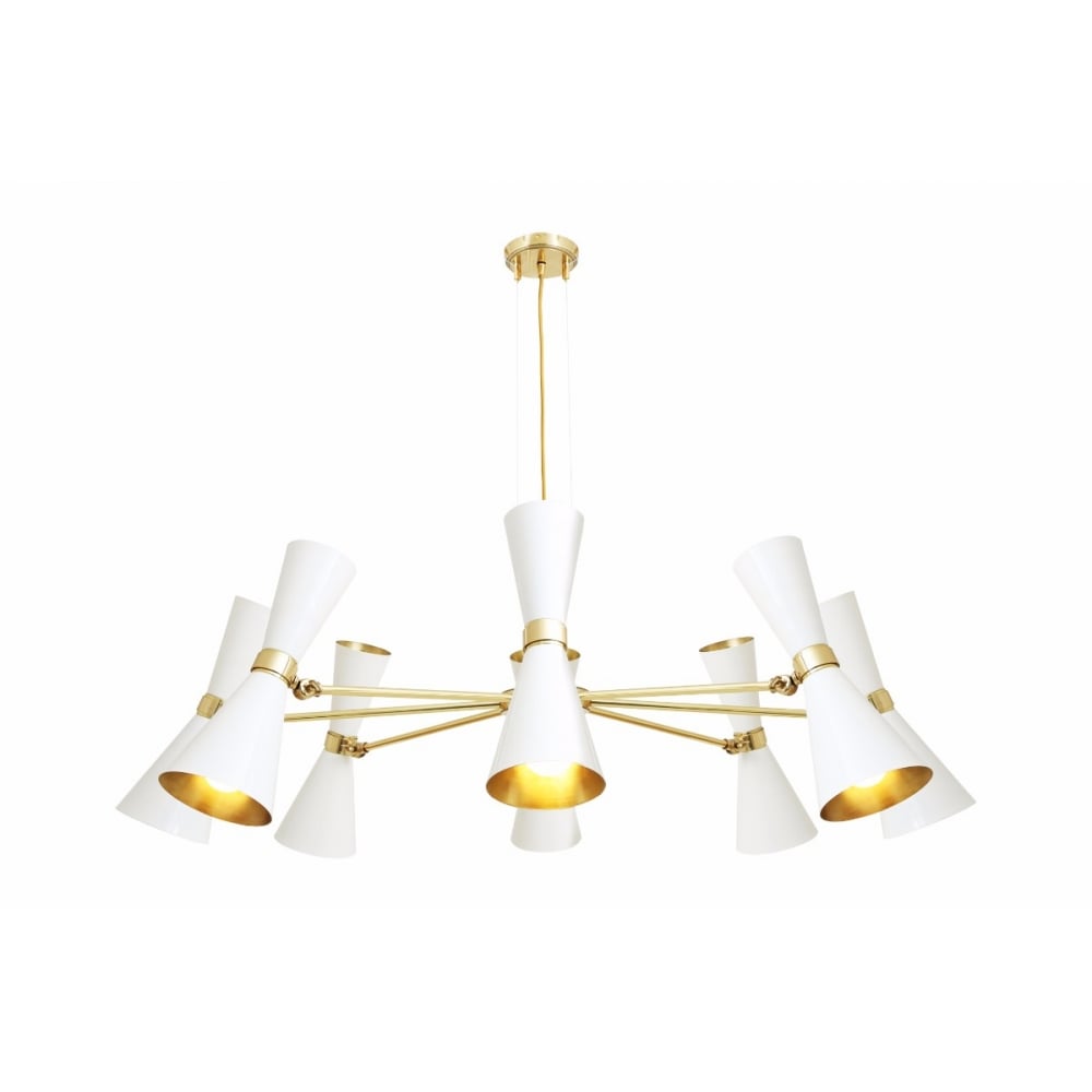 Elegant Cairo 8-Arm Chandelier, Polished Brass & Matte Black Finish