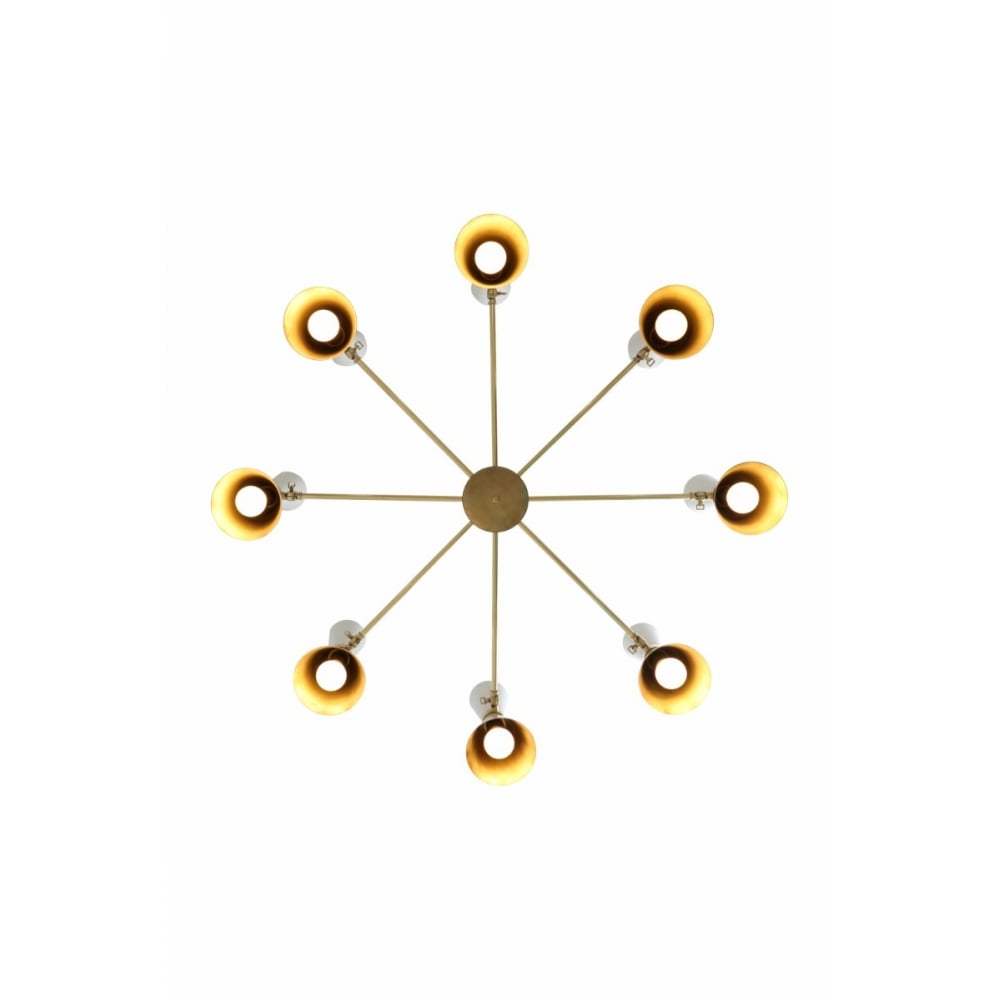 Elegant Cairo 8-Arm Chandelier, Polished Brass & Matte Black Finish
