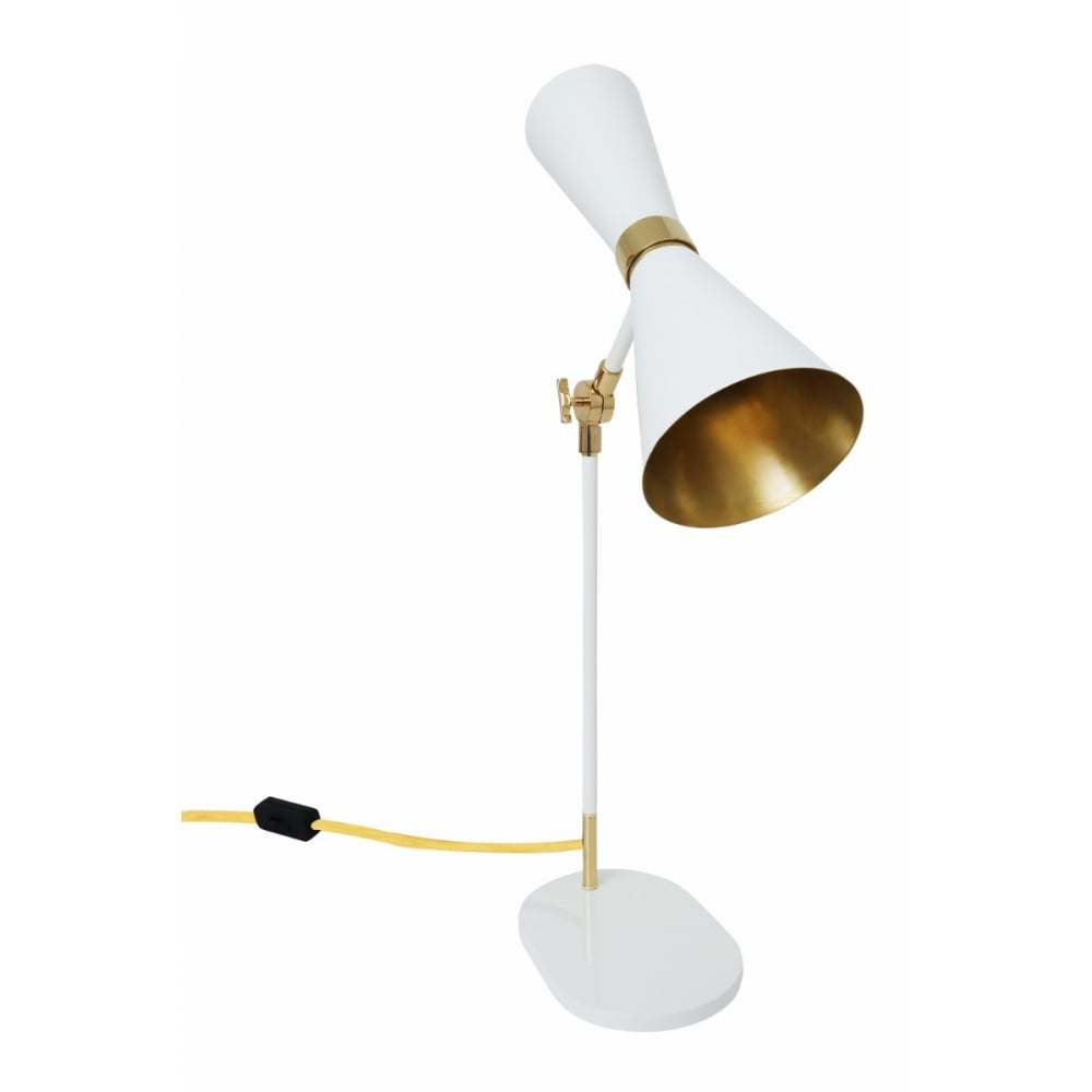 Cairo Mid-Century Table Lamp in Polished Brass and Matte Black