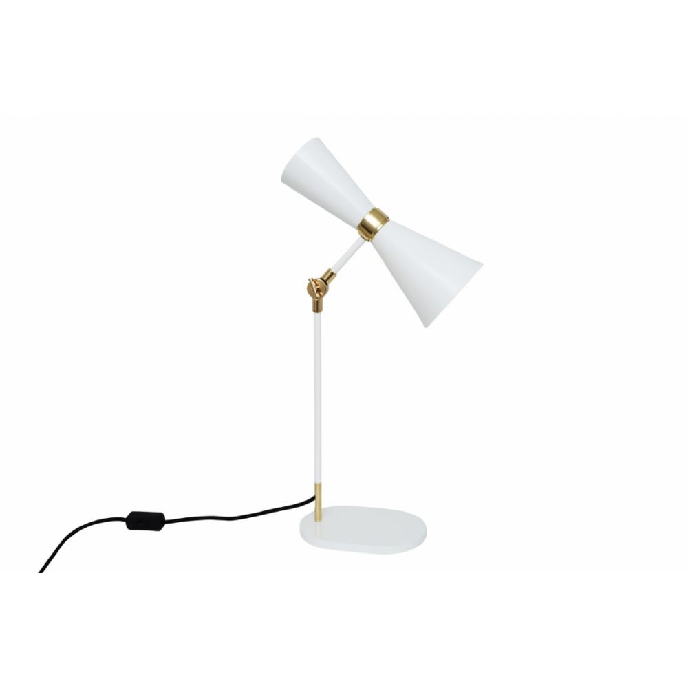 Cairo Mid-Century Table Lamp in Polished Brass and Matte Black