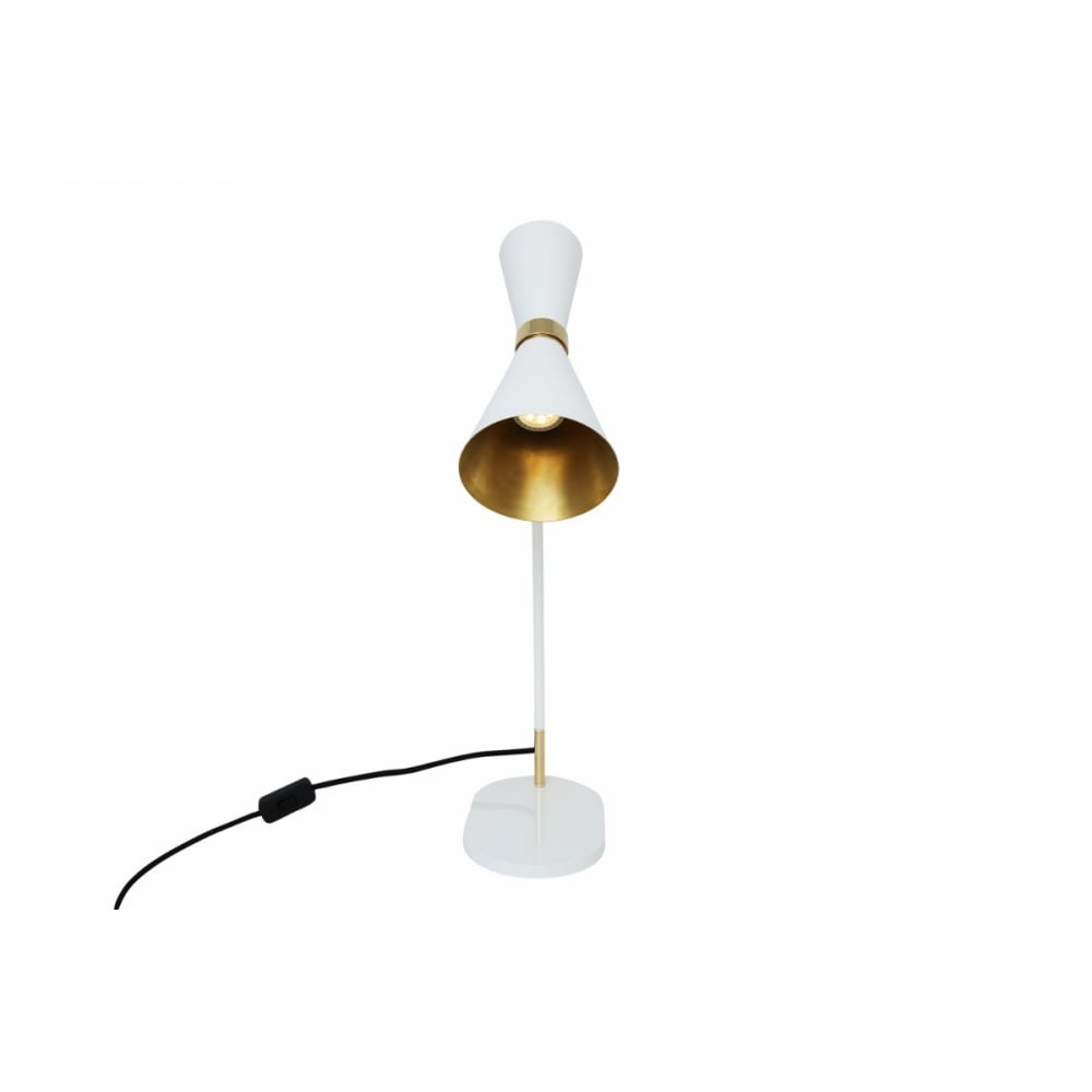 Cairo Mid-Century Table Lamp in Polished Brass and Matte Black
