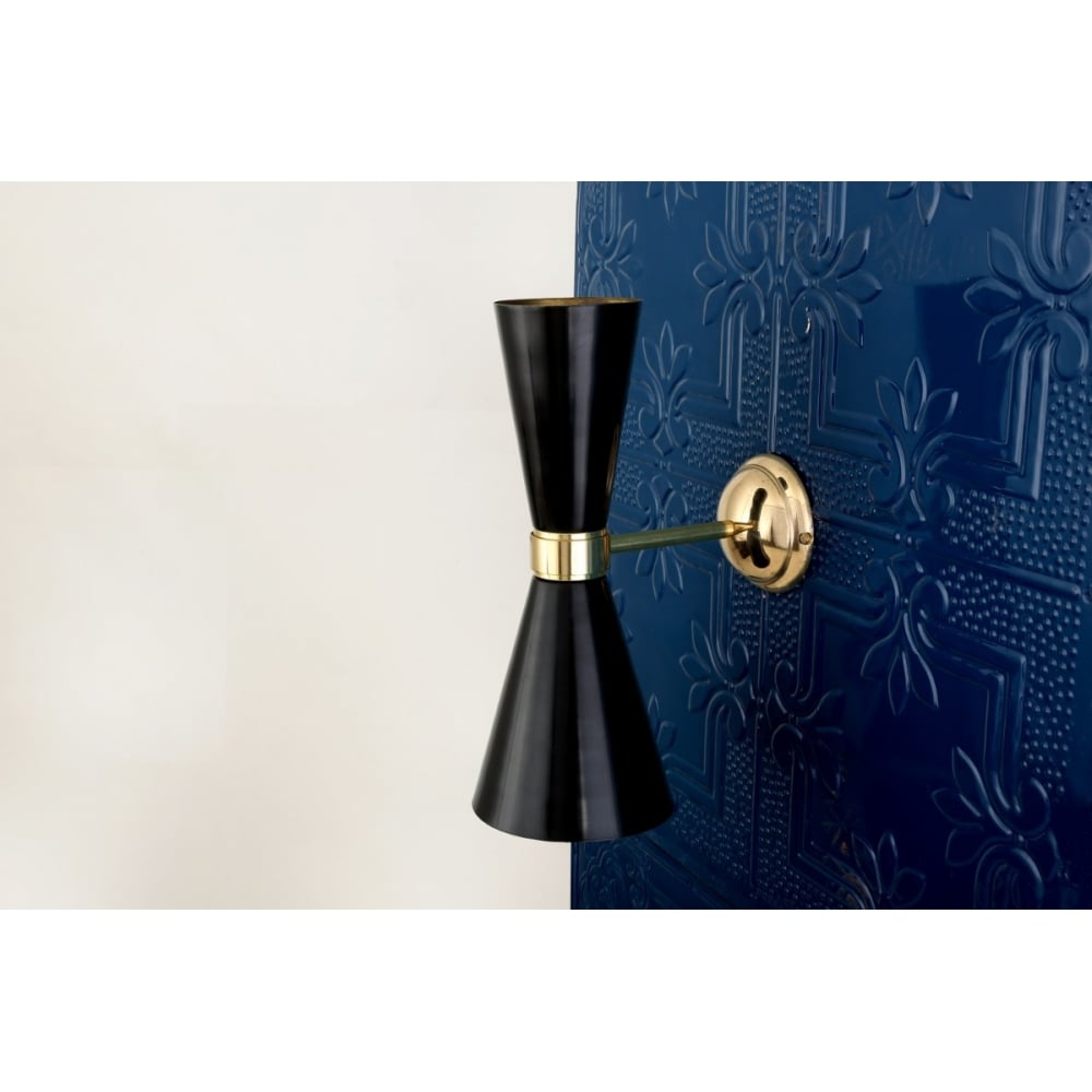 Elegant Cairo Wall Sconce in Polished Brass and Matte Black