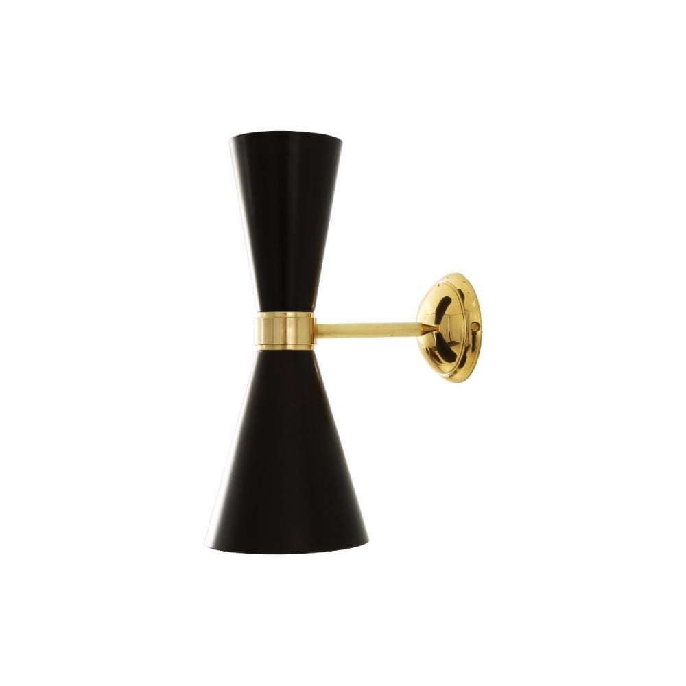 Elegant Cairo Wall Sconce in Polished Brass and Matte Black