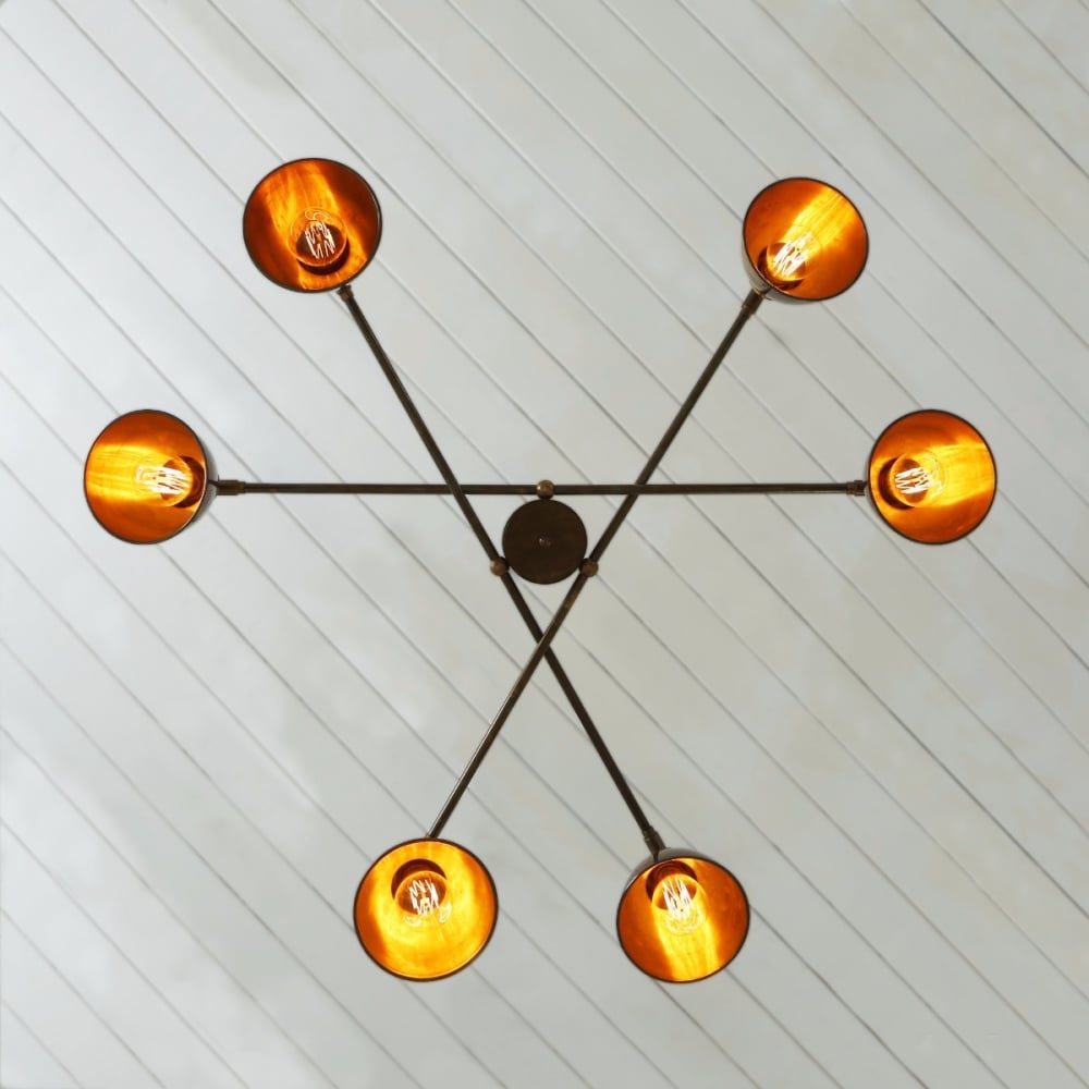 Bridgetown Industrial 6-Light Spiderweb Chandelier Ceiling Pendant