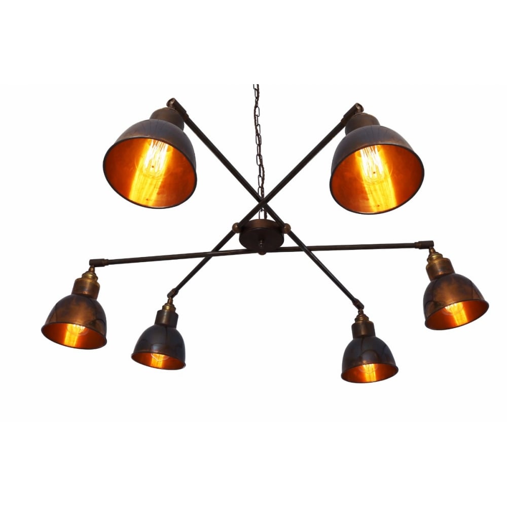 Bridgetown Industrial 6-Light Spiderweb Chandelier Ceiling Pendant