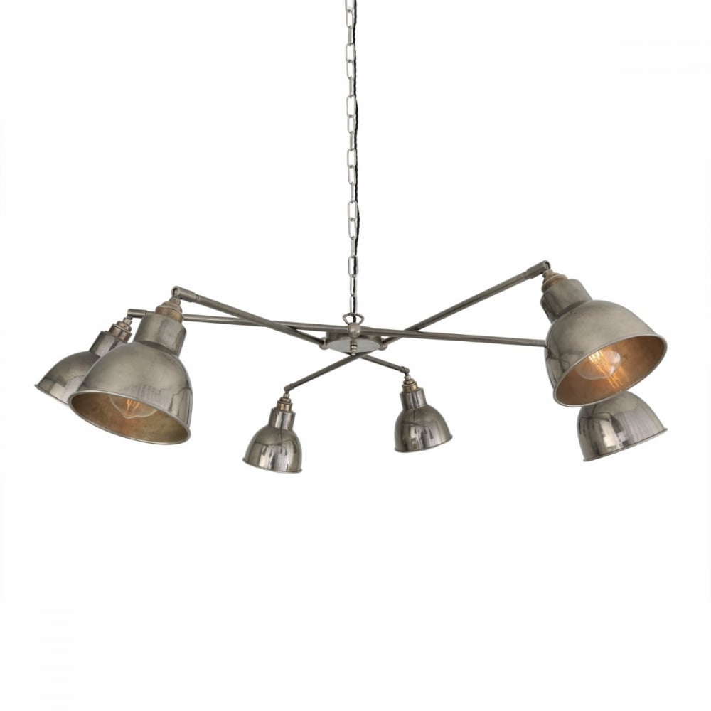 Bridgetown Industrial 6-Light Spiderweb Chandelier Ceiling Pendant