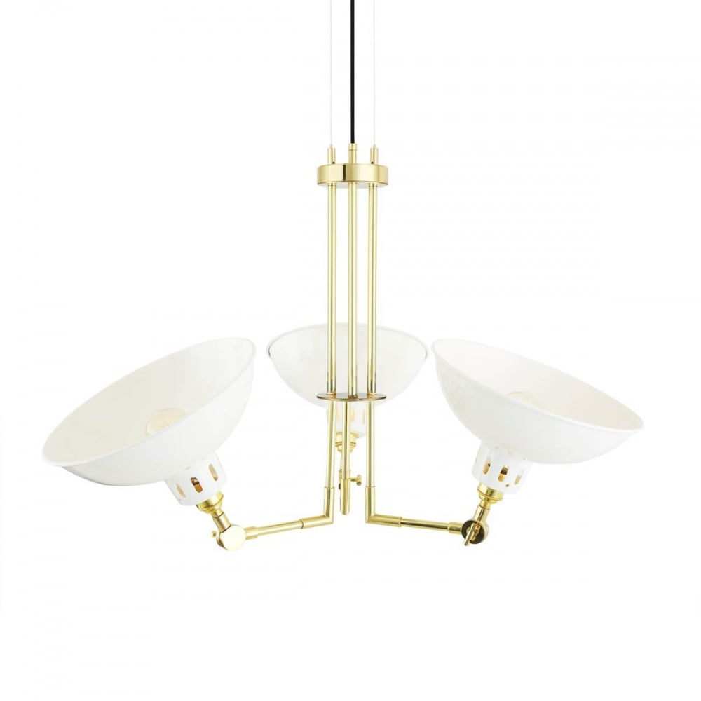 Vintage Elegance: Sparti Three-Arm Brass Chandelier