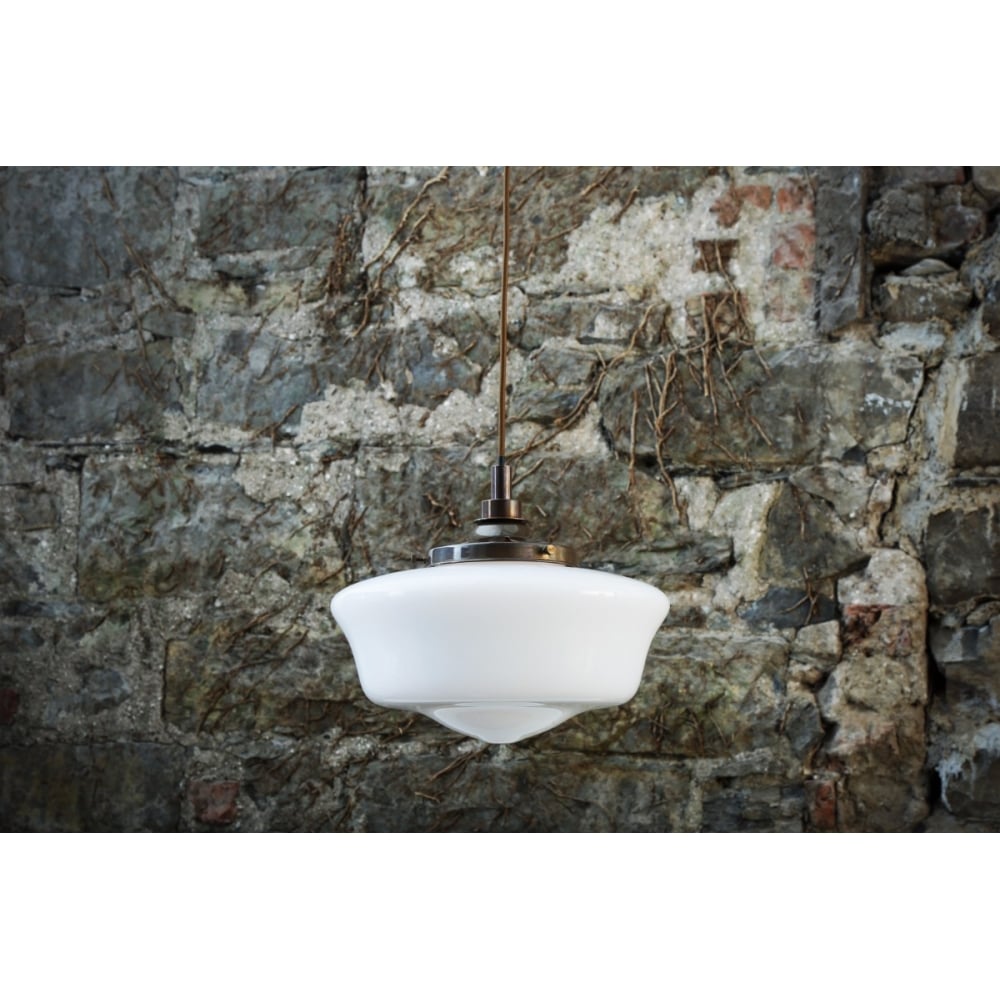 Vintage Brass Anath Glass Pendant Light