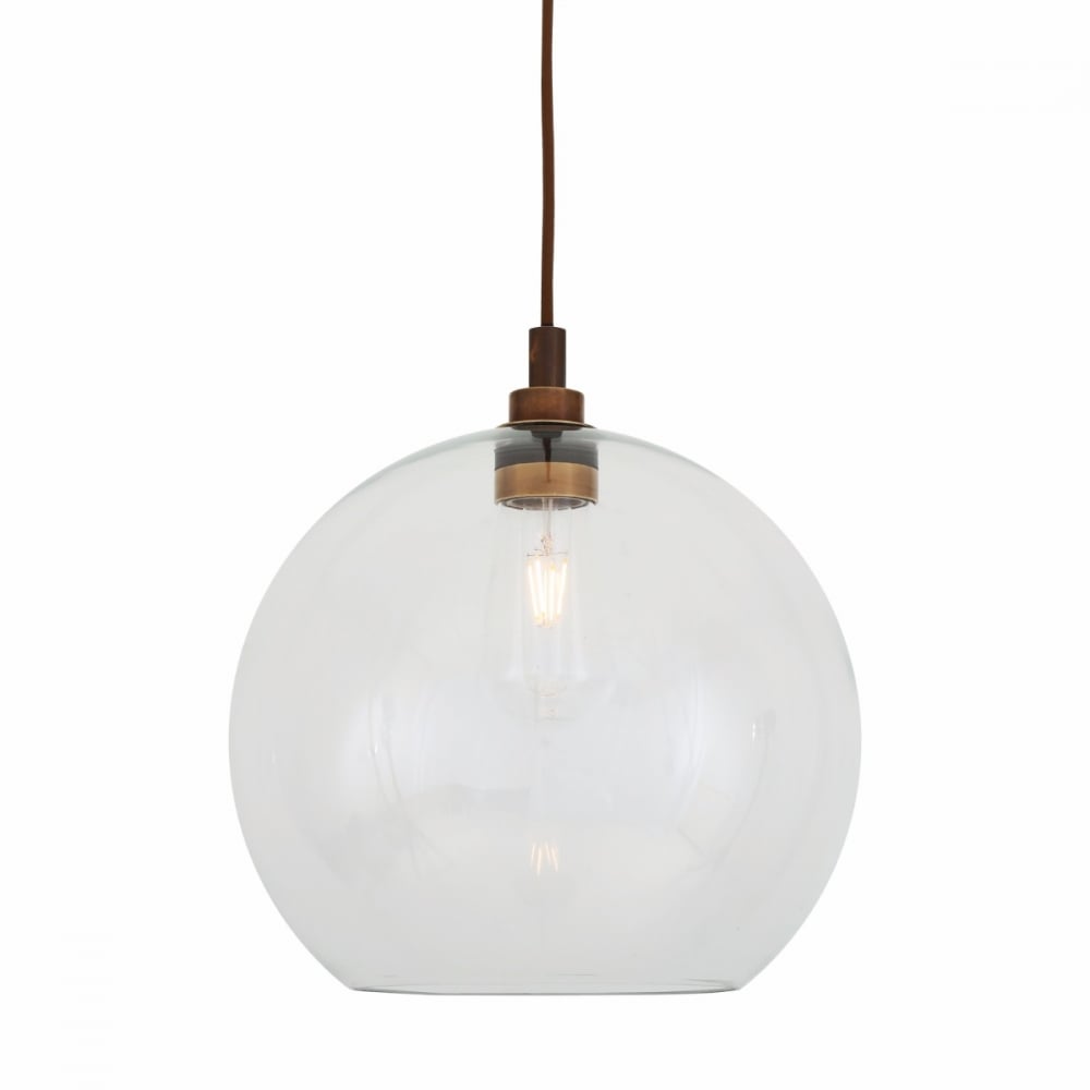 Leith Antique Brass Pendant Light - Globe Design for Ambiance