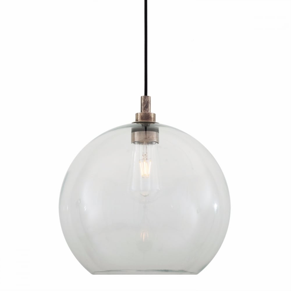 Leith Antique Brass Pendant Light - Globe Design for Ambiance