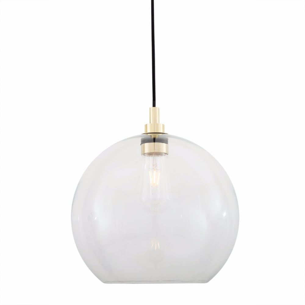 Leith Antique Brass Pendant Light - Globe Design for Ambiance