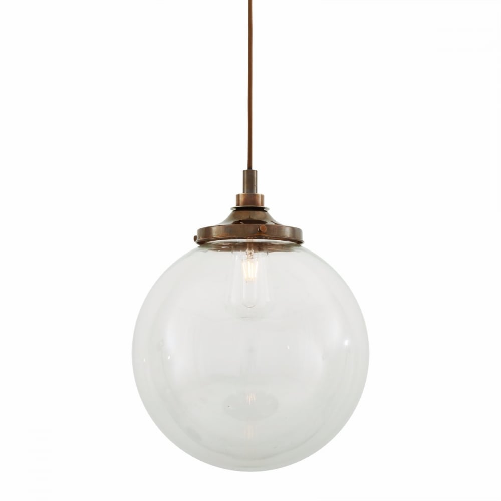 Vintage Brass Laguna Globe Pendant Light