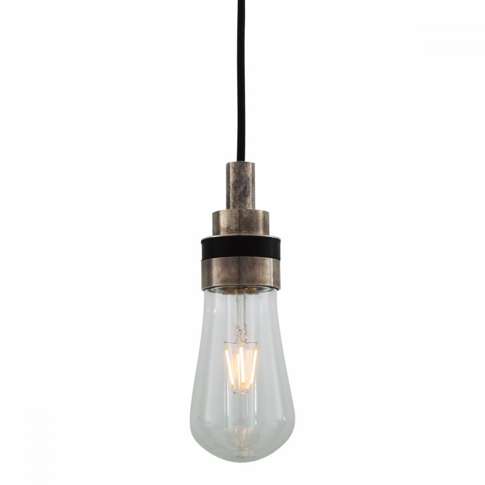 Bo Rustic Pendant Light with Antique Brass Finish and Edison Bulb
