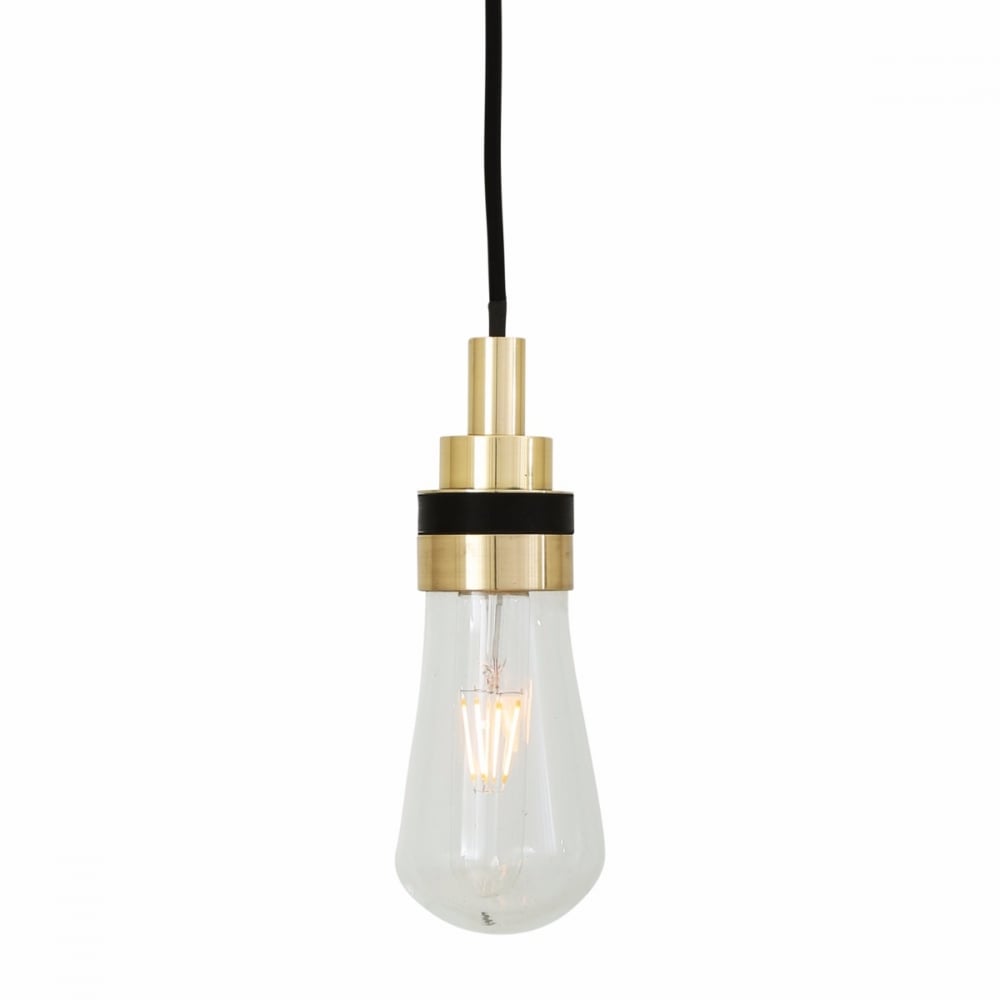 Bo Rustic Pendant Light with Antique Brass Finish and Edison Bulb