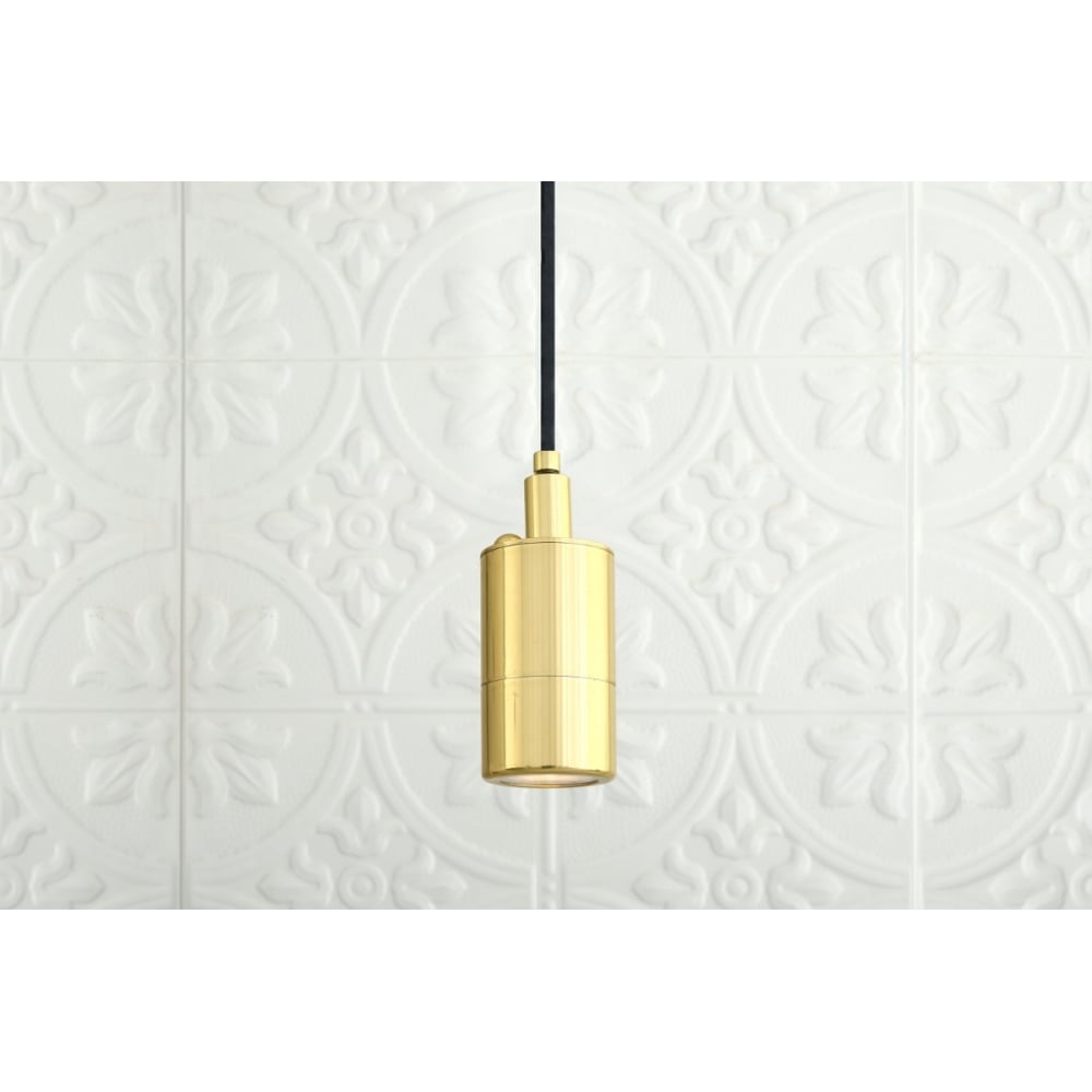 Contemporary Ennis Brass Cylinder Pendant Light