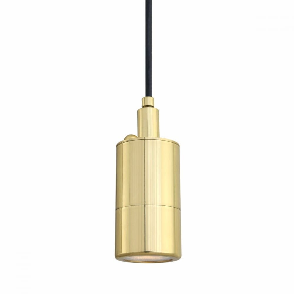 Contemporary Ennis Brass Cylinder Pendant Light
