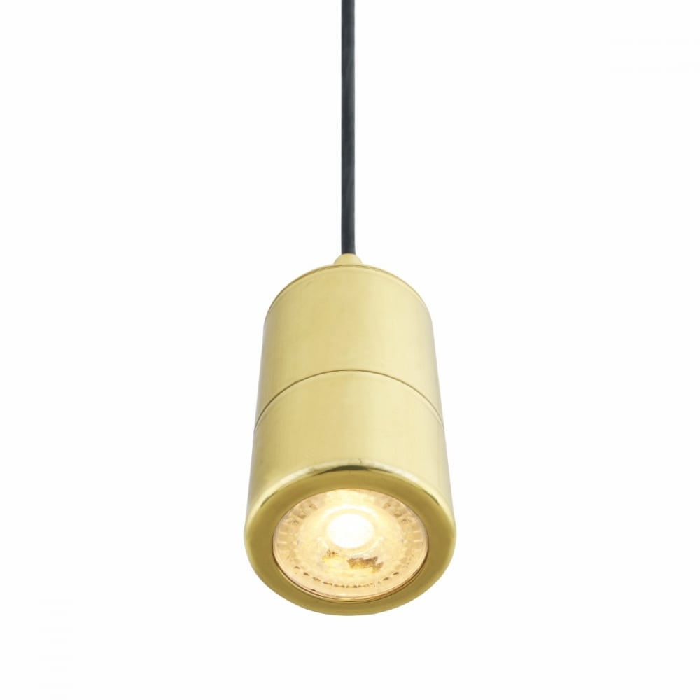 Contemporary Ennis Brass Cylinder Pendant Light