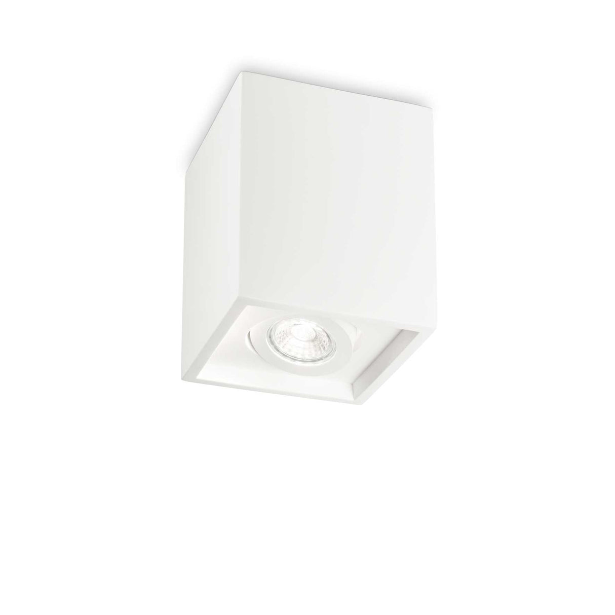 SQUARE White Oak Flush Mount Ceiling Light with Single Bulb