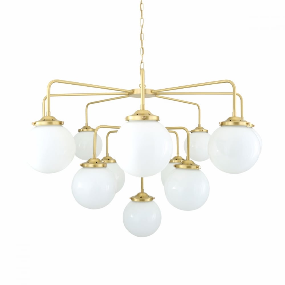 Antique Brass Rome Chandelier with Elegant Oval Glass Shades