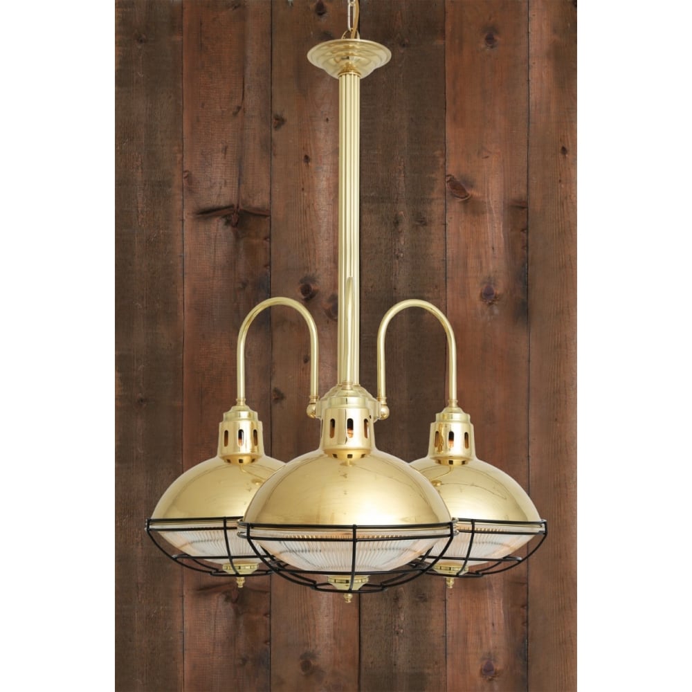 Vintage Marlow Cage Chandelier in Antique Brass & Industrial Bronze Finish