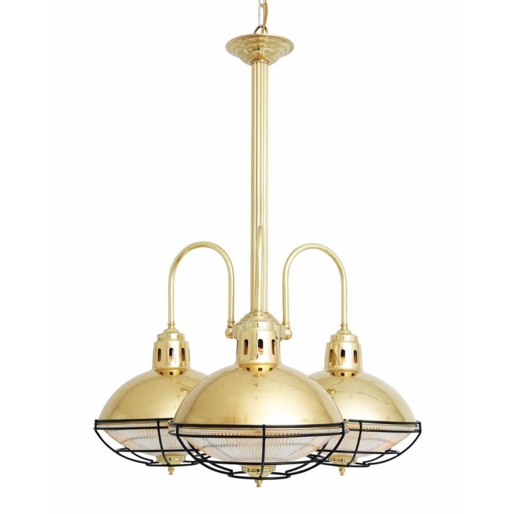 Vintage Marlow Cage Chandelier in Antique Brass & Industrial Bronze Finish