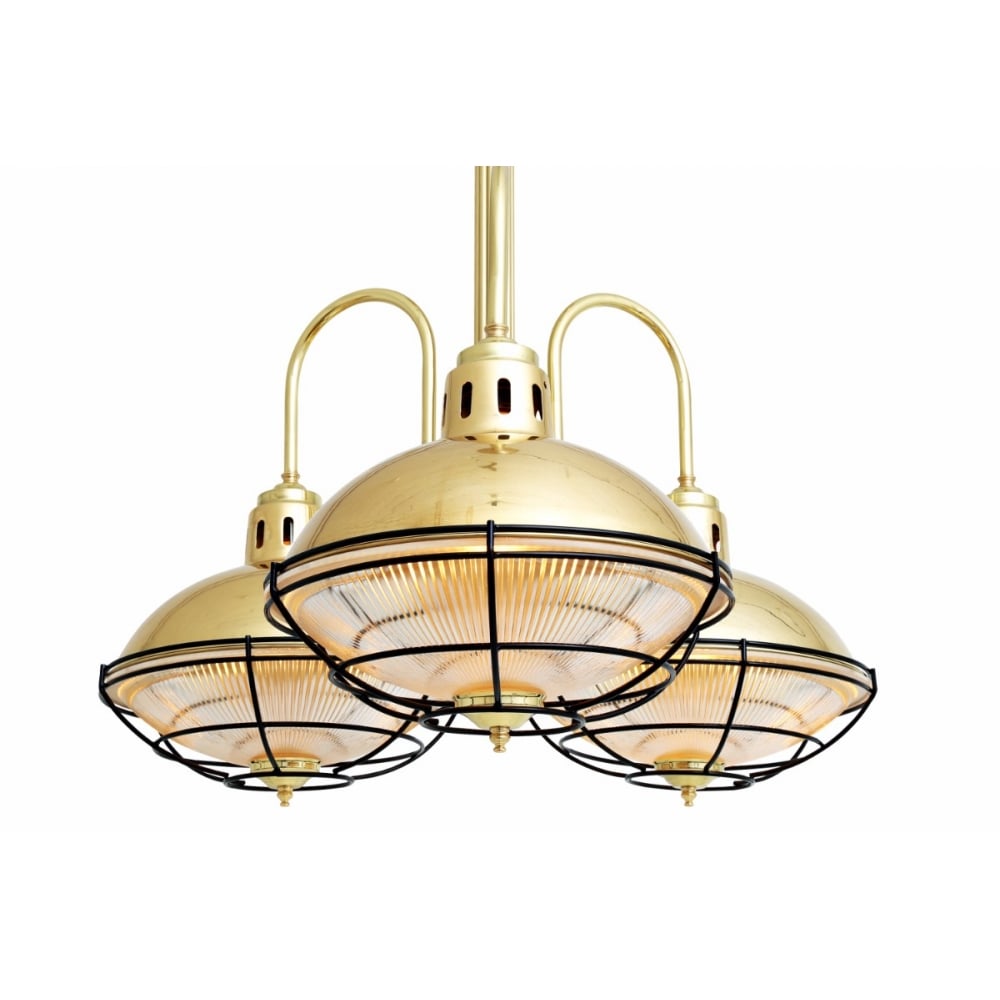 Vintage Marlow Cage Chandelier in Antique Brass & Industrial Bronze Finish