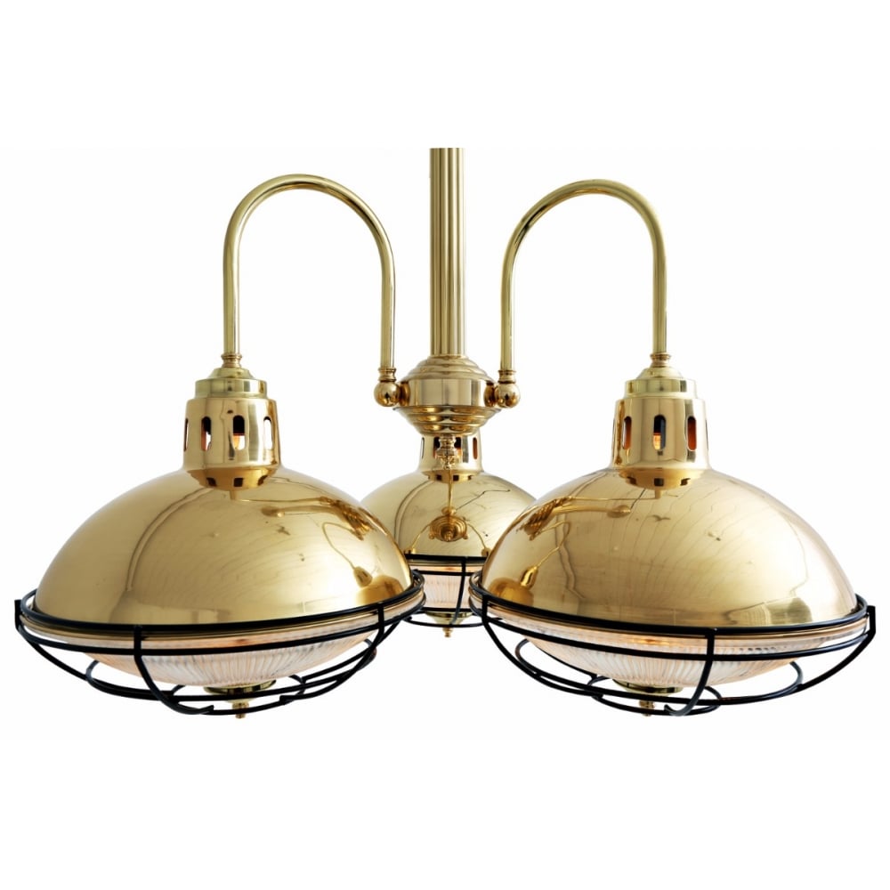 Vintage Marlow Cage Chandelier in Antique Brass & Industrial Bronze Finish