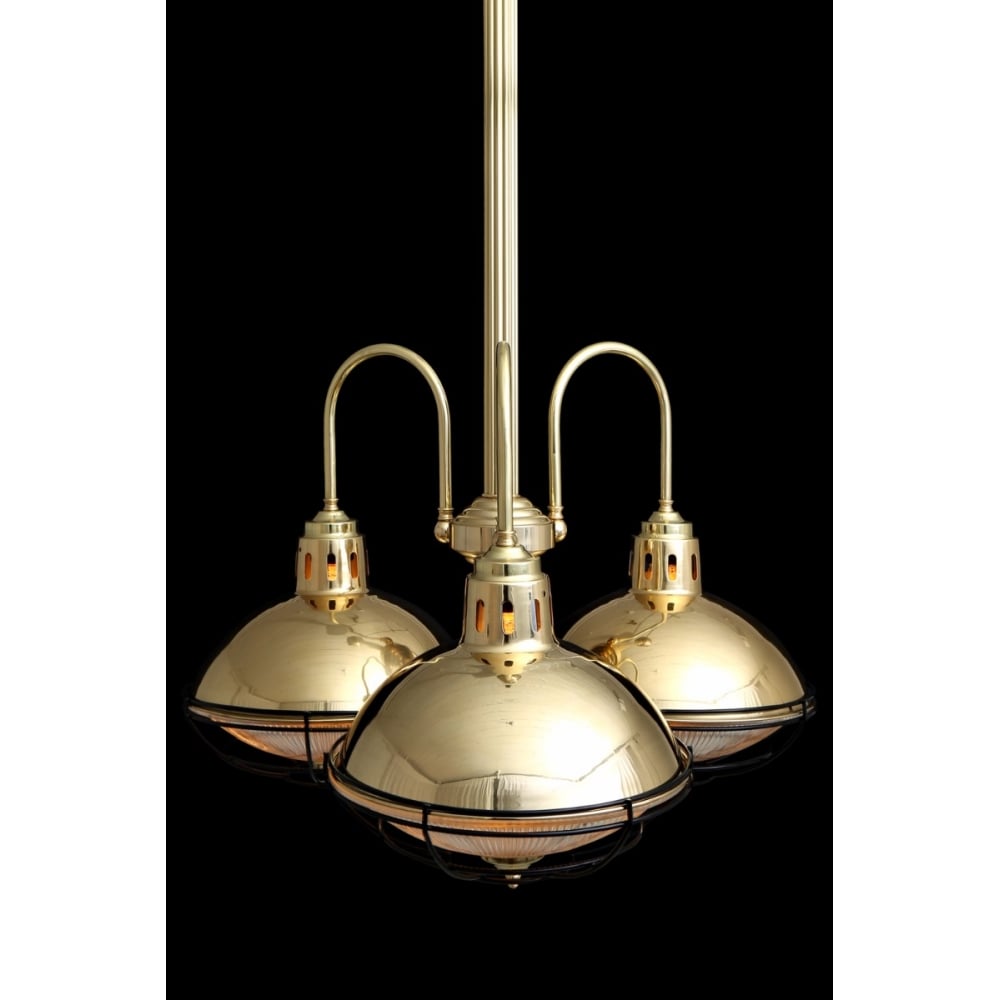 Vintage Marlow Cage Chandelier in Antique Brass & Industrial Bronze Finish