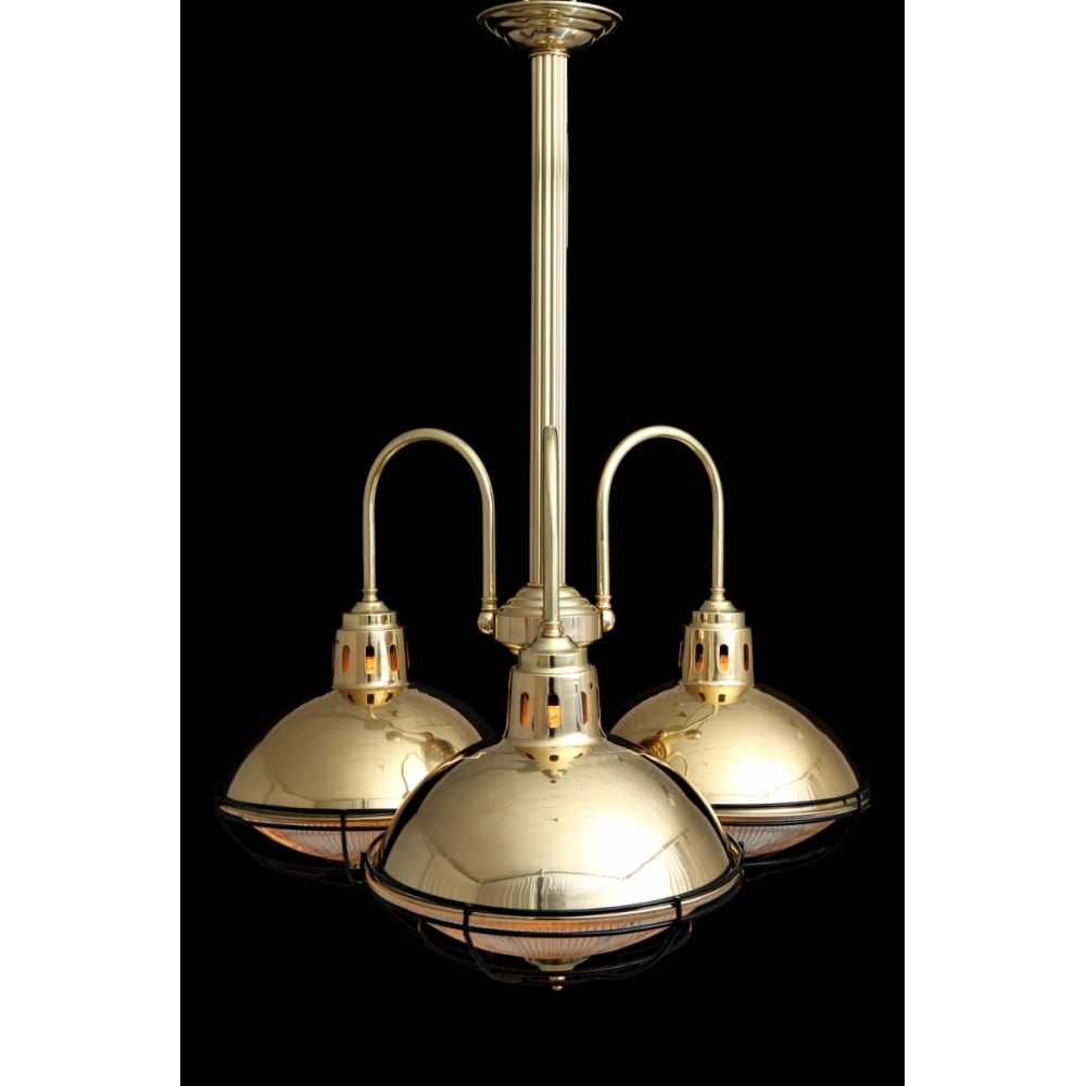 Vintage Marlow Cage Chandelier in Antique Brass & Industrial Bronze Finish