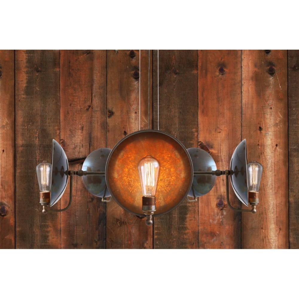 Chulainn B 5 Arm Brass Steampunk-Inspired Ceiling Chandelier