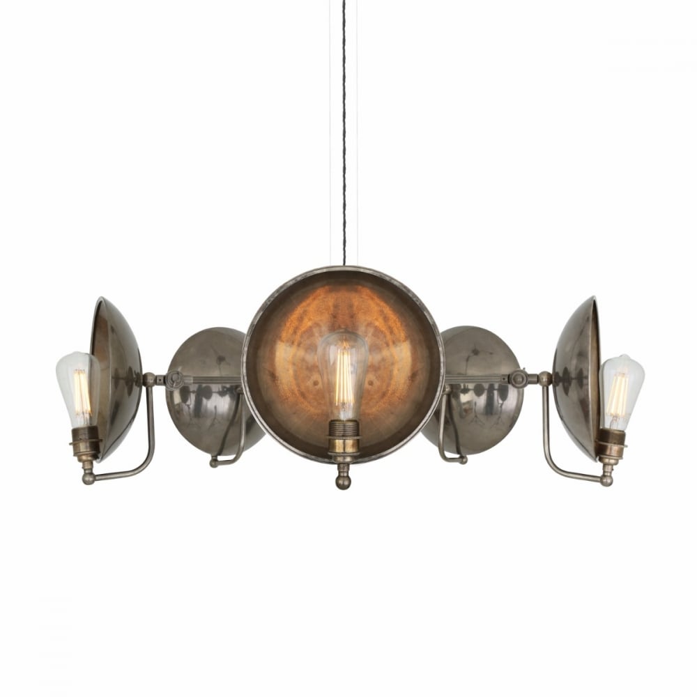 Chulainn B 5 Arm Brass Steampunk-Inspired Ceiling Chandelier